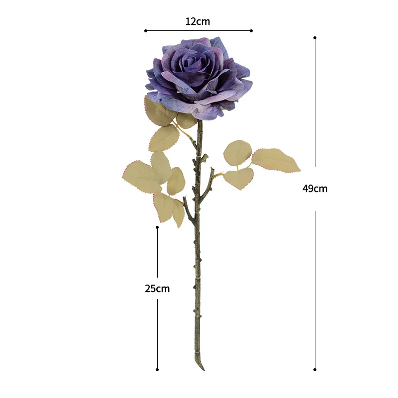 Künstliche Rosen, Seidenblumen Bouquet mit 1 Blüte, 3 Stiele pro Pack, 49 cm hoch, für Hochzeiten & Dekoration