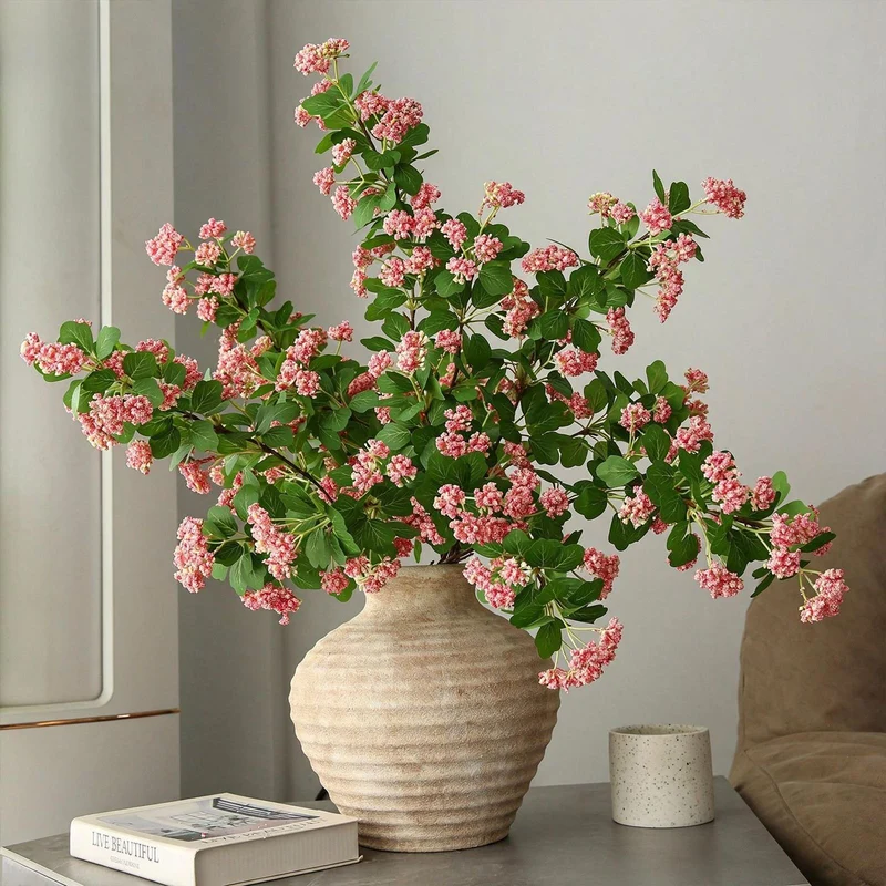 Künstliche Mispelblüte, Einzelstiel mit 30 Blüten, 80 cm Höhe, Seidenstoff, für Haushalt und Gewerbe