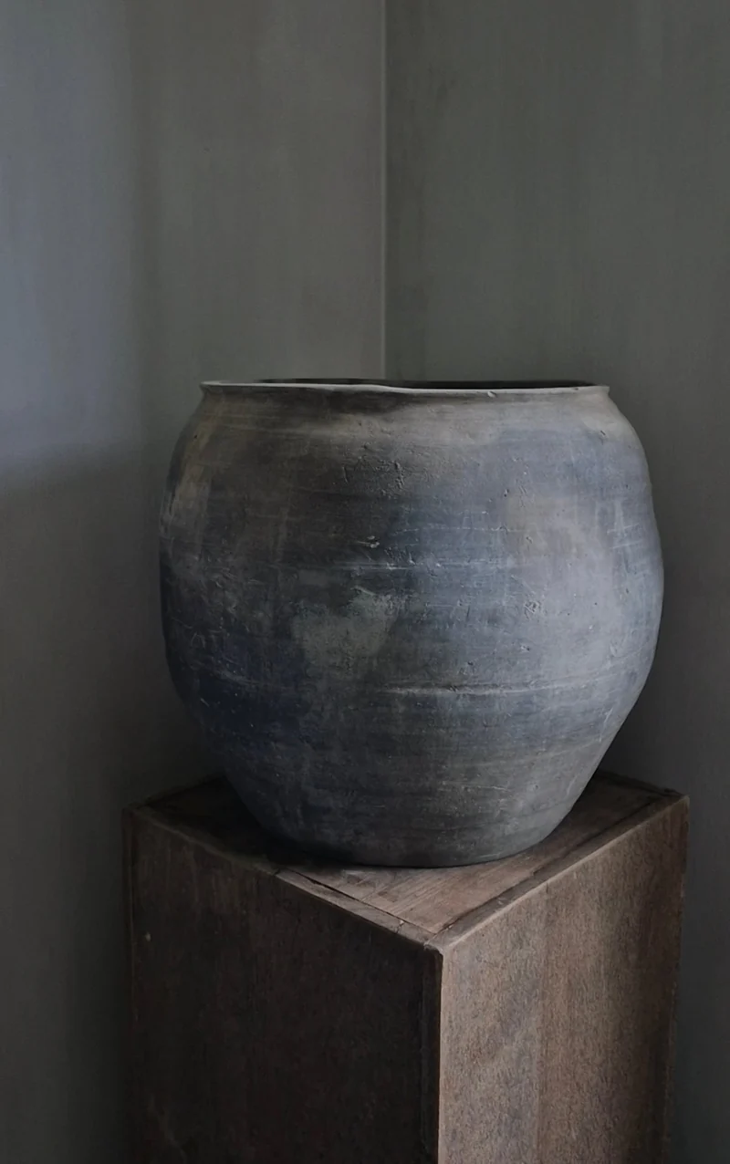 Grijze terracotta kruik XXL (nr 4)