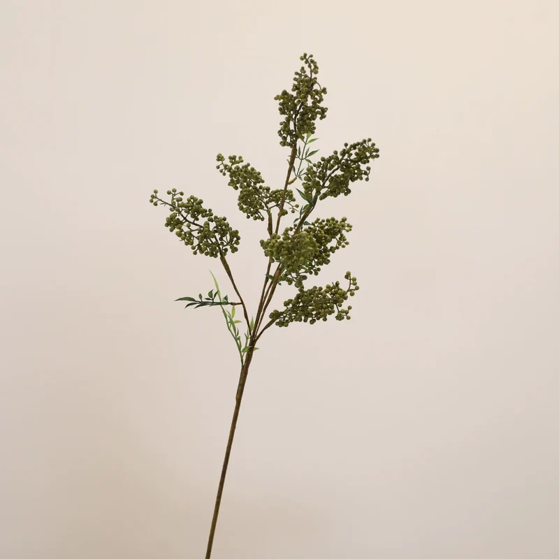 Künstliche Glücksbeeren (Nandina domestica), 80 cm lange Einzelstängel mit 7 Fruchtbüscheln, für Dekoration und Floristik