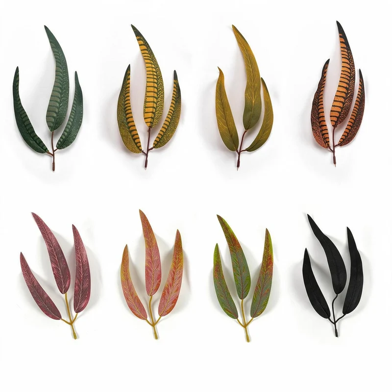 Künstliche Federblätter, 3 Stiele mit je 1 Blüte, 22 cm hoch, 10 Stück pro Pack – für Floristik, Hochzeit, Dekoration