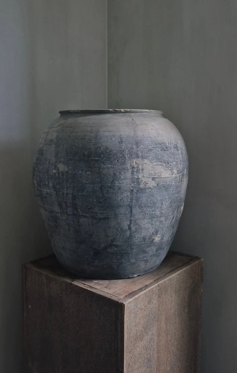 Grijze terracotta kruik XXL (nr 3)