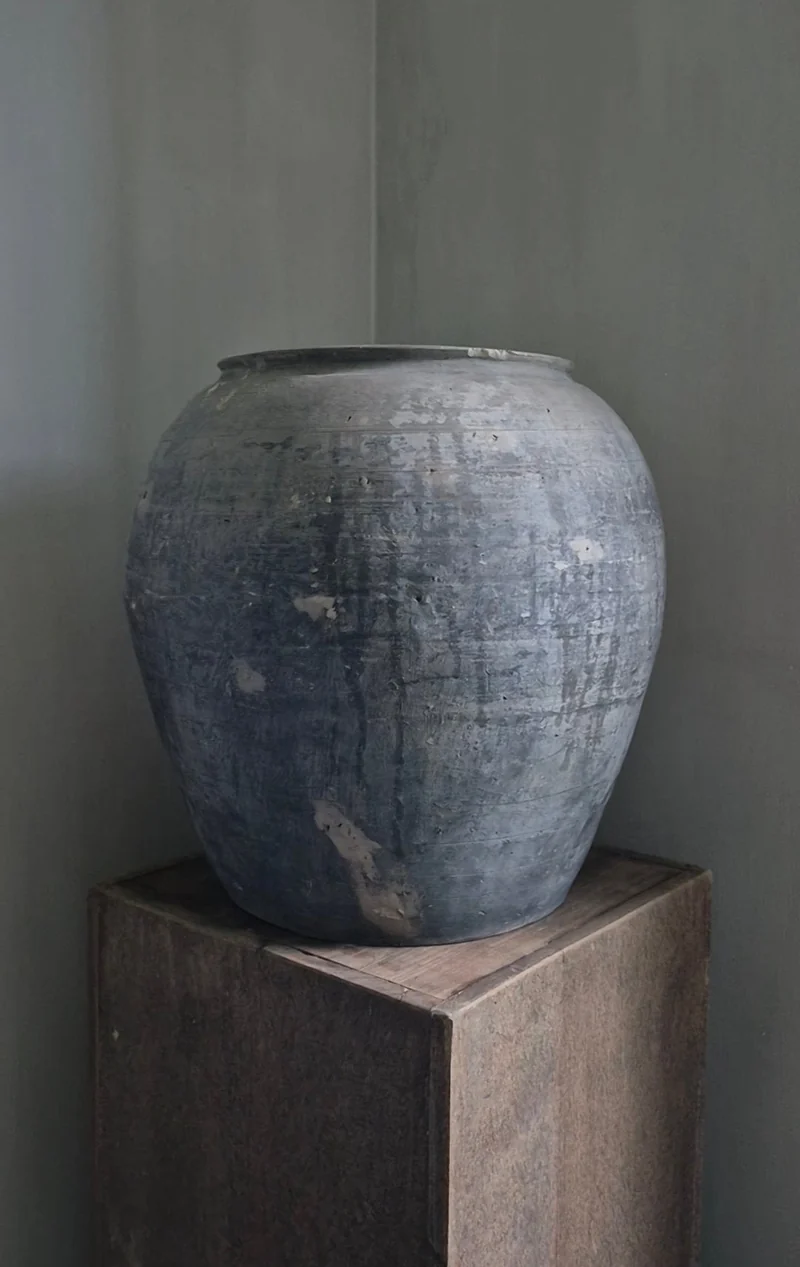 Grijze terracotta kruik XXL (nr 3)