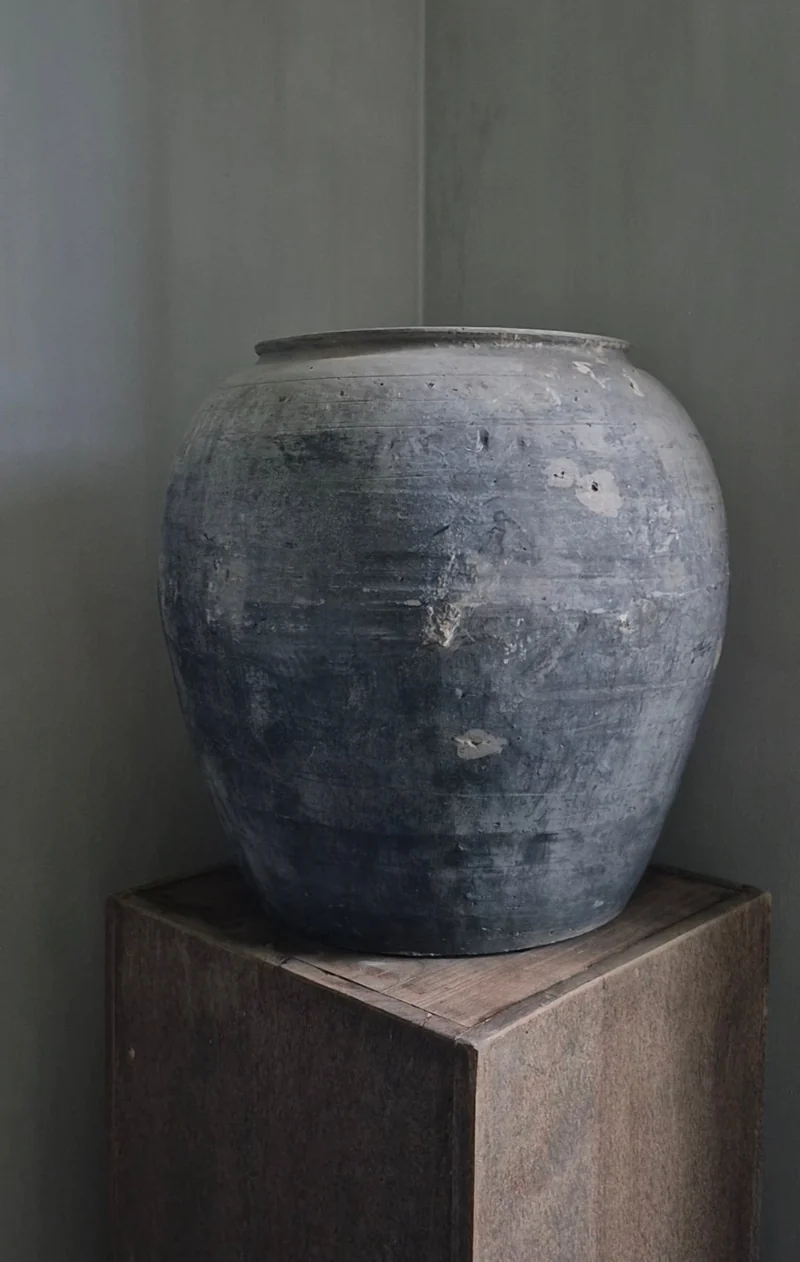 Grijze terracotta kruik XXL (nr 3)