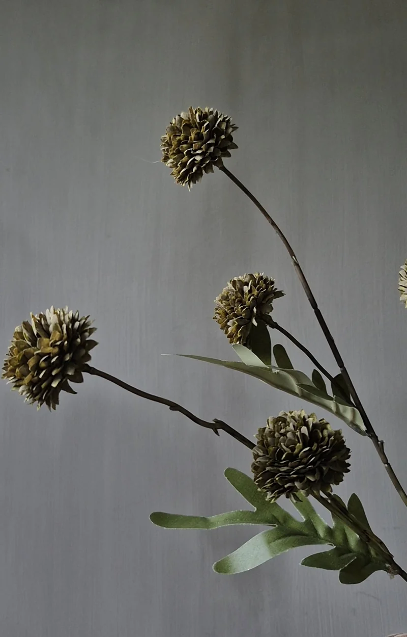 Kunst Pompom groen 52cm
