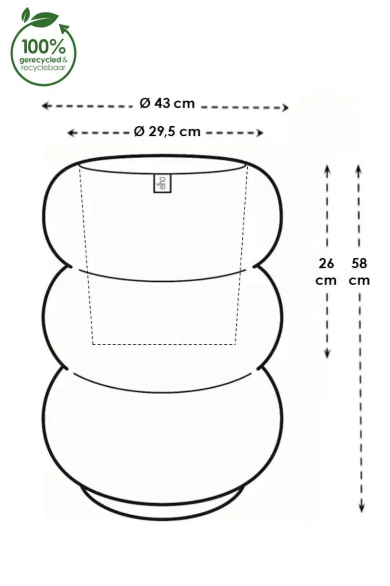 Blumentopf Elho Amber Roll High 58 cm Leinen Weiß