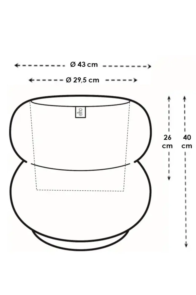 Blumentopf Elho Amber Roll Low 40 cm Leinenweiß