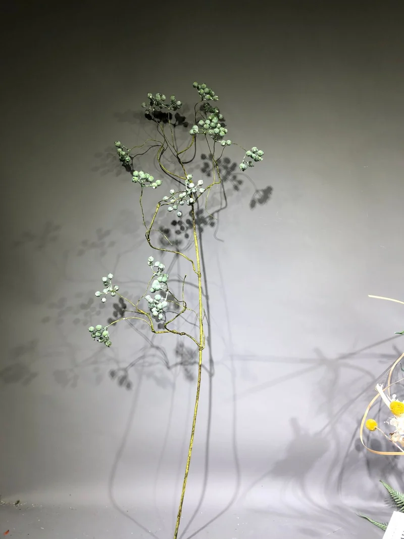 Künstliche Maulsbeere (Morus) Single Stem, 80 cm, weiß-grün, plastik, für Floristik, Hochzeiten, Dekoration