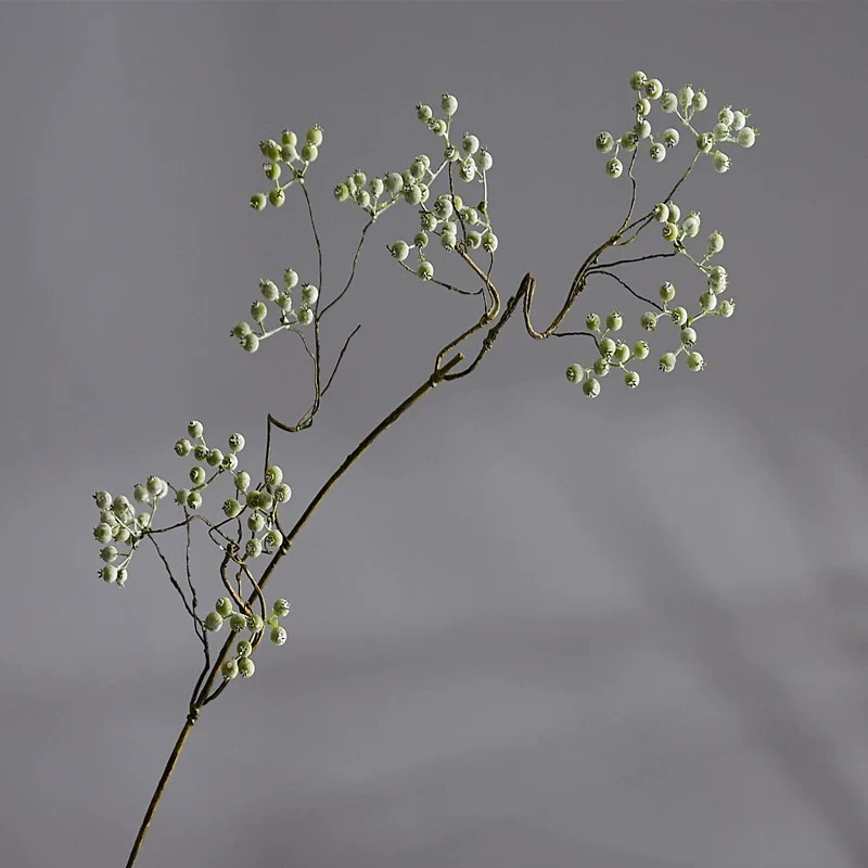 Künstliche Maulsbeere (Morus) Single Stem, 80 cm, weiß-grün, plastik, für Floristik, Hochzeiten, Dekoration