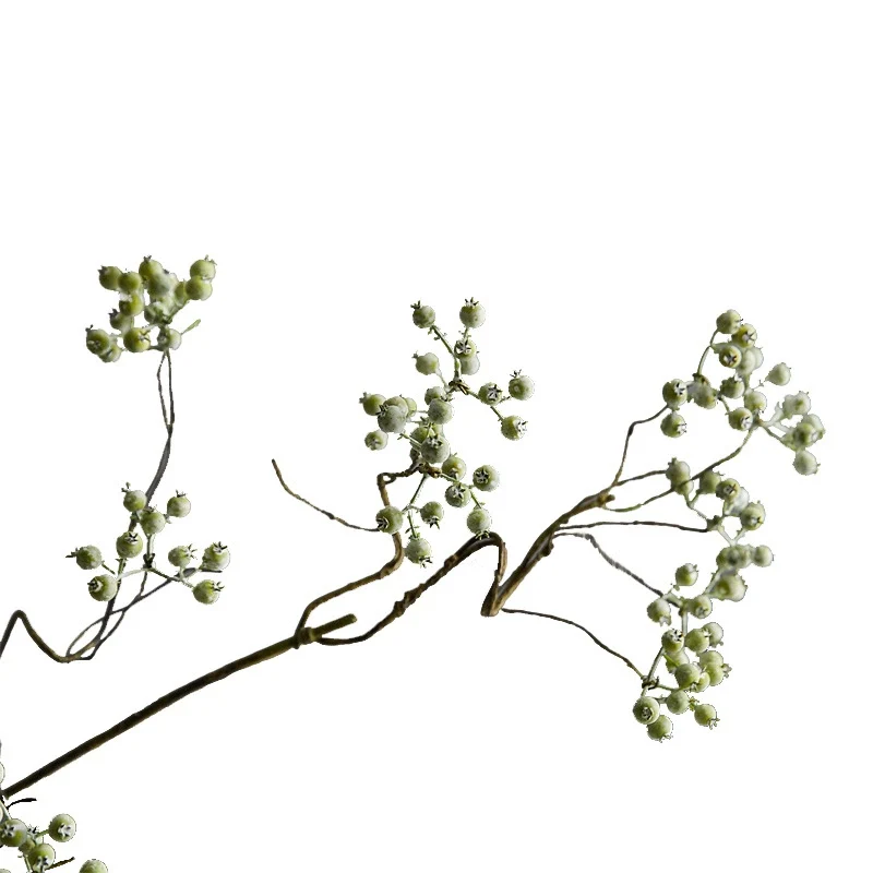 Künstliche Maulsbeere (Morus) Single Stem, 80 cm, weiß-grün, plastik, für Floristik, Hochzeiten, Dekoration