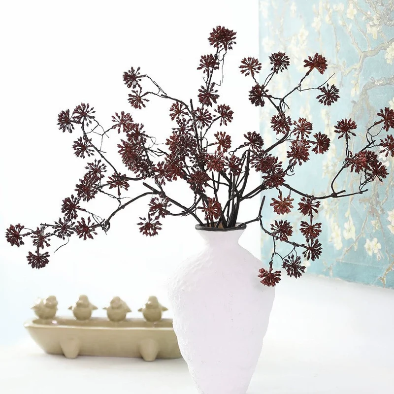 Künstliche Trockenblume Pistazie mit 12 Früchten, 70 cm, Vintage-Deko für Hochzeit, Laden, Büro, Zuhause – Plastik, langlebig, allergenfrei
