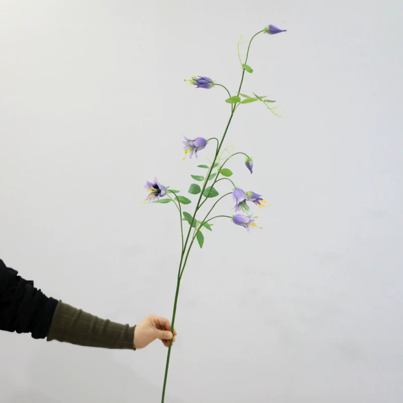 Künstliche Clematis-Blüten, 105 cm, Seidenstoff, Einzelstiel mit 8 Blüten, für Zuhause, Hochzeiten, Geschäftsräume
