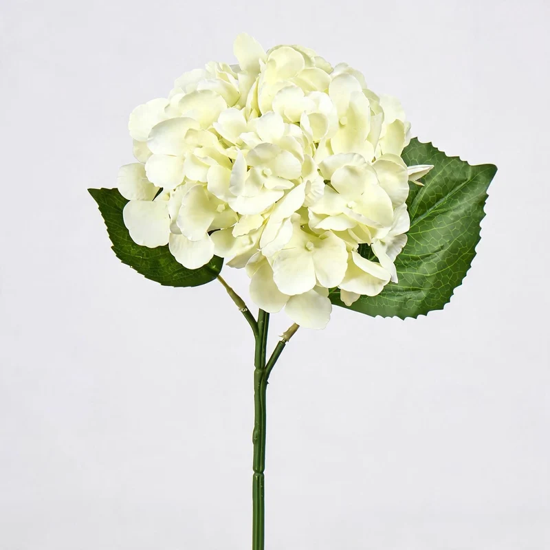 Künstliche Hortensie Einzelstiel 40 cm, 15 cm Blüte, Hochwertig für Hochzeit, Hotel, Dekoration, Gewerbe, Innenraum