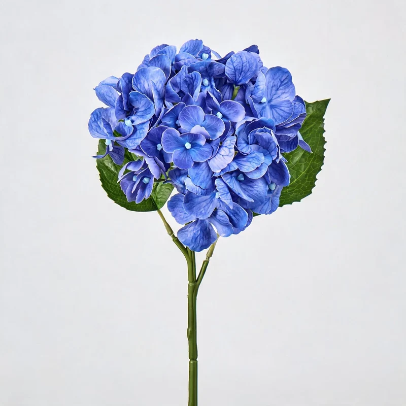 Künstliche Hortensie Einzelstiel 40 cm, 15 cm Blüte, Hochwertig für Hochzeit, Hotel, Dekoration, Gewerbe, Innenraum