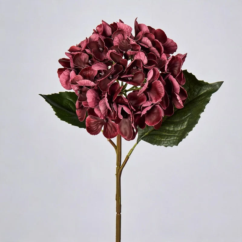 Künstliche Hortensie Einzelstiel 40 cm, 15 cm Blüte, Hochwertig für Hochzeit, Hotel, Dekoration, Gewerbe, Innenraum