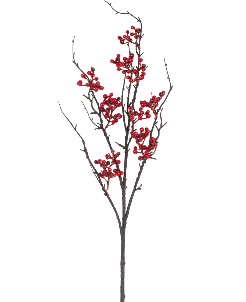Künstlicher Zweig Beere 93 cm rot