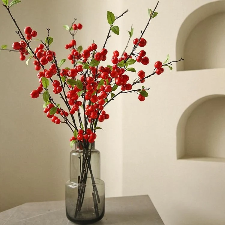 Künstliche Apfelblüte, Einzelstiel mit 36 Blüten, 105 cm lang, Seidenstoff, für Innenraum, Dekoration