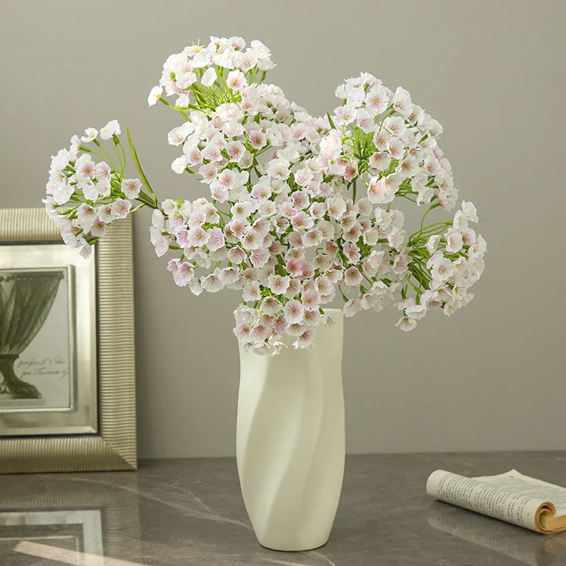 Künstliche Nelke, Single Stem mit 3 Blüten, 72 cm, Seidenstoff, modern, für Hochzeit, Dekoration, Innenraum