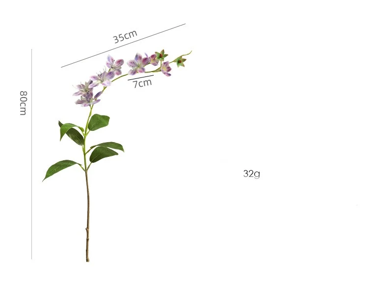 Künstliche Jasminblüten, 1 Stiel mit 9 Blüten, 80 cm, Seidenstoff, für Hochzeit, Innenraum, Schaufenster