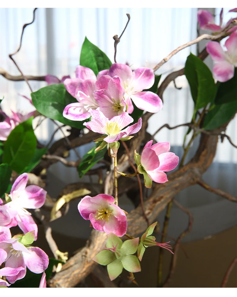 Künstliche Jasminblüten, 1 Stiel mit 9 Blüten, 80 cm, Seidenstoff, für Hochzeit, Innenraum, Schaufenster