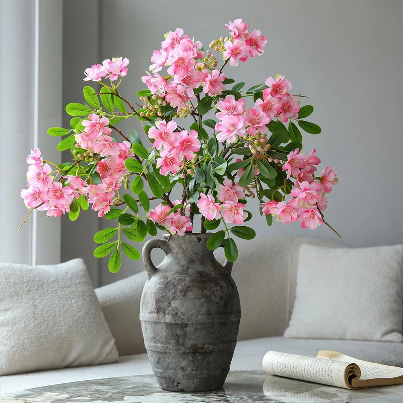 Künstliche Gardenie, Einzelstiel mit 30 Blüten, 74 cm, Seidenblumen für Innenraum-Deko, Hotel, Event, Hochzeit