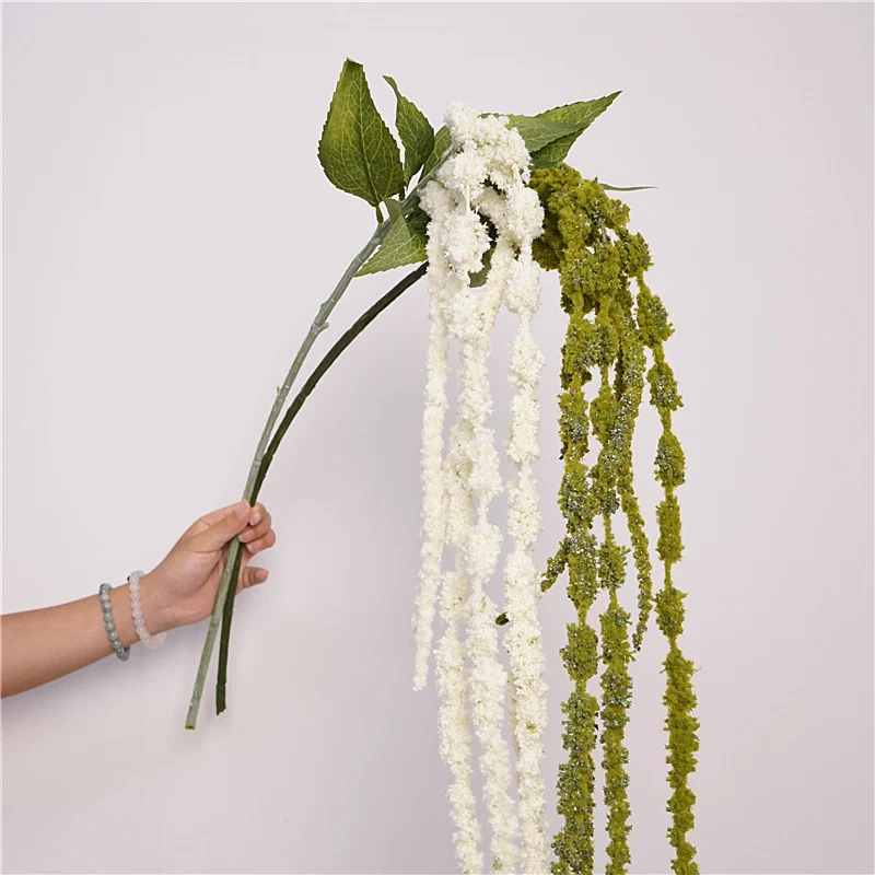 125 cm lange Amaranth-Girlande aus Schaumstoff, realistisch, für Hochzeiten, Innen- und Außendekoration, ohne Vase