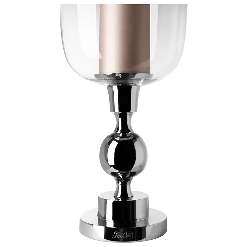 SAMANTA Windlicht mit Glas silberfarben
