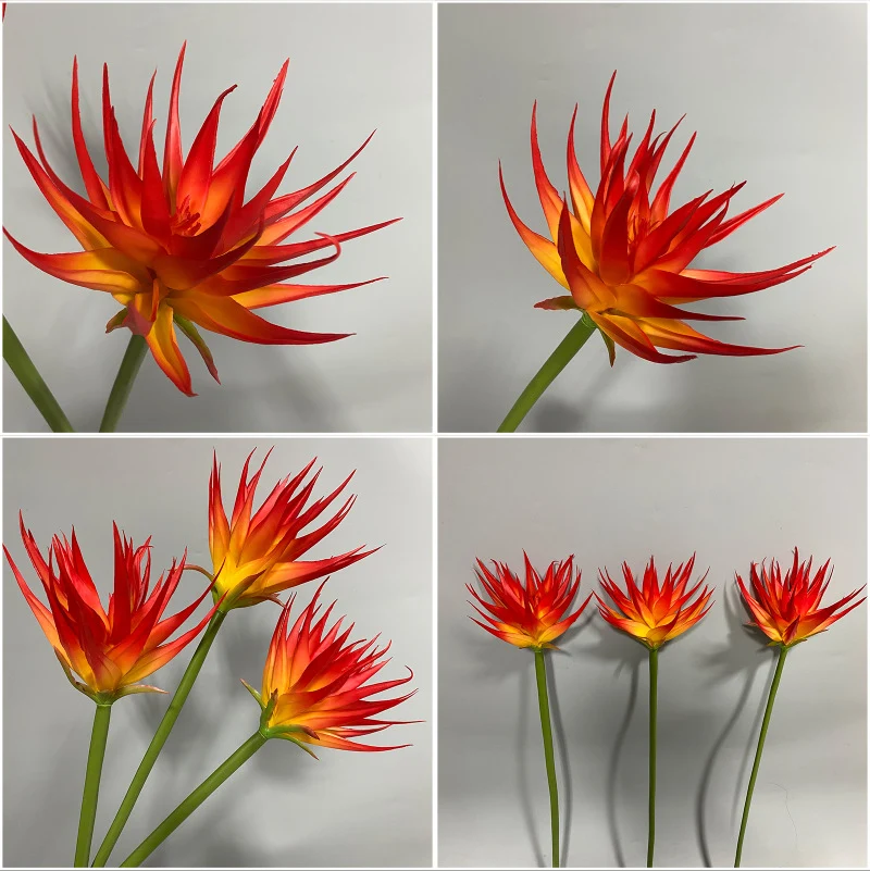 Künstliche Phoenix-Blume, 85 cm, Latex-Material, Schwarz-Lila, Orange-Rot, Weinrot, für Büro, Hotel, Schaufensterdekoration