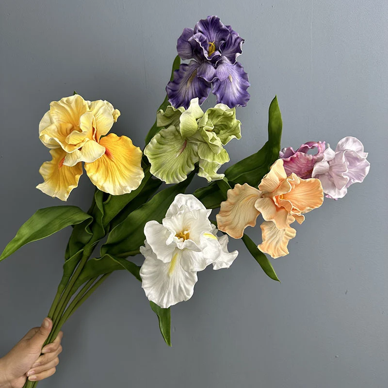 Künstliche Iris aus PU, 64 cm hoch, 15 cm Blütendurchmesser - für Hochzeiten, Büros, Hotels & Wohnaccessoires, 6 Farben