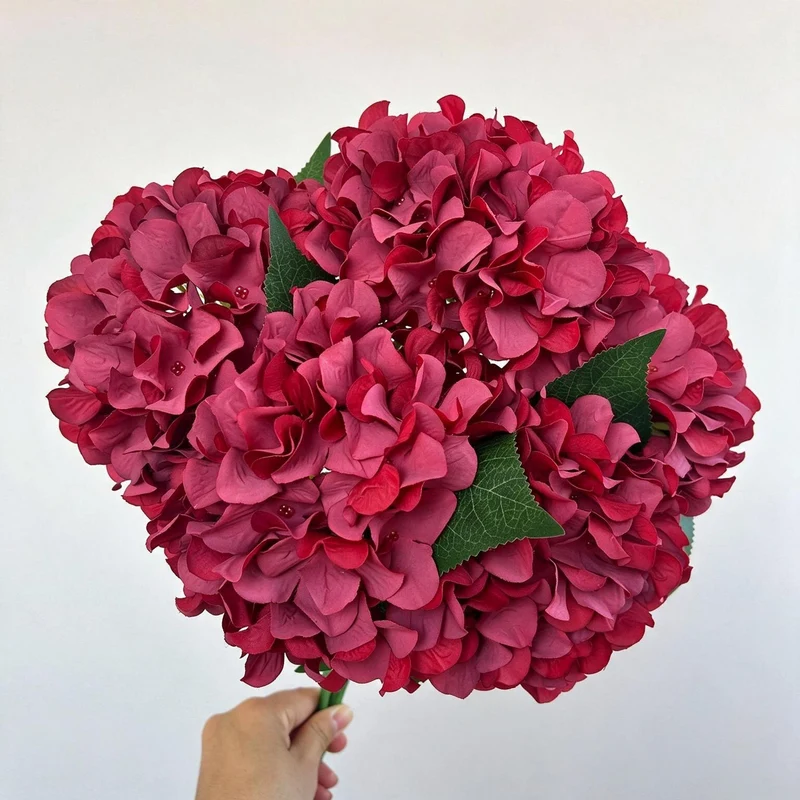 46 cm künstliche Hortensien-Blumenstrauß, 225 Blüten, Hochzeitsschmuck, Innen- & Außendekoration, langlebig, pflegeleicht