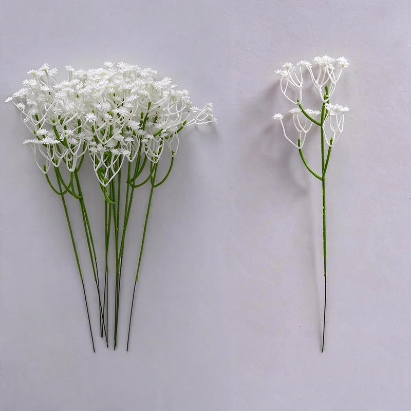 10 Kunststoff-Gypsophila (Schleierkraut) Bündel, je 30 cm, für Hochzeitsdekoration, Trauerkränze, Café-Deko, langlebig & pflegeleicht