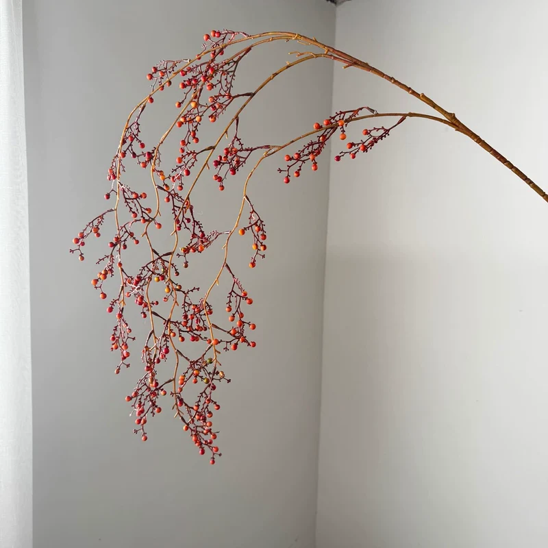 Künstliche Hängepflanze Bergreturn, 137 cm lang, Plastik, rot/orange, für Dekoration Hochzeit Event Ladenlokal