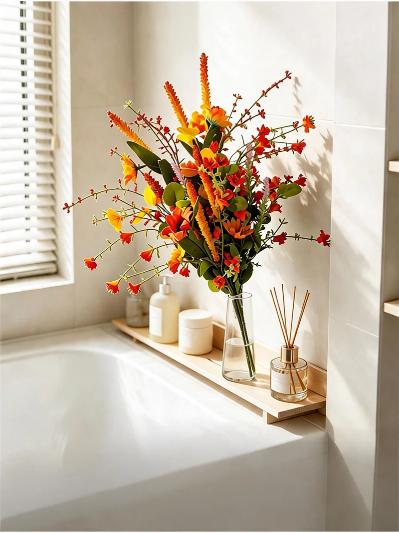 Künstliche Herbst-Gänseblümchen-Büschel 75 cm, realistische Kunstpflanze für Innenraum, Dekoration für Hochzeit, Café, Büro, Grabgestaltung