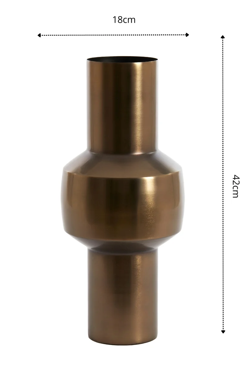 Vase Senuma 42x18 cm Schwarz Nickel