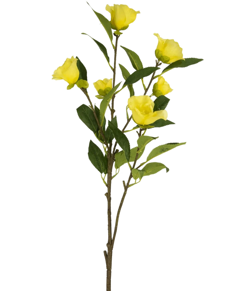Künstliche Blume Cammellia 80 cm gelb