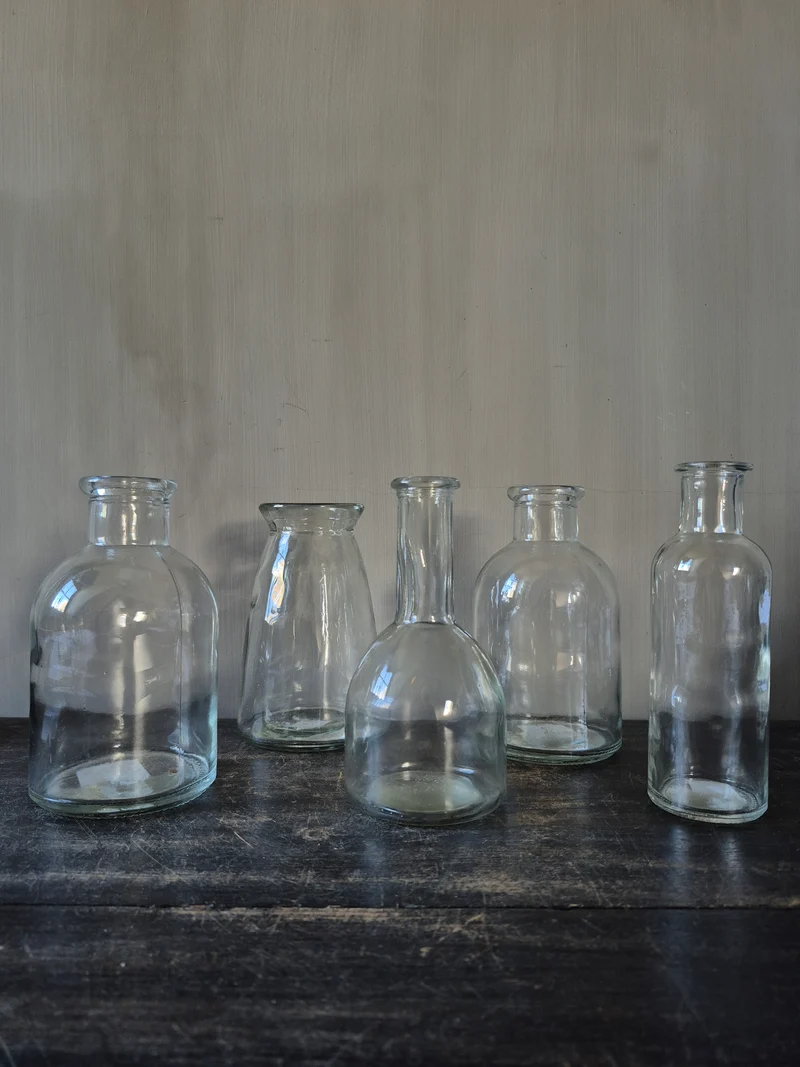 Set van 5 transparante vaasjes (nr 1)