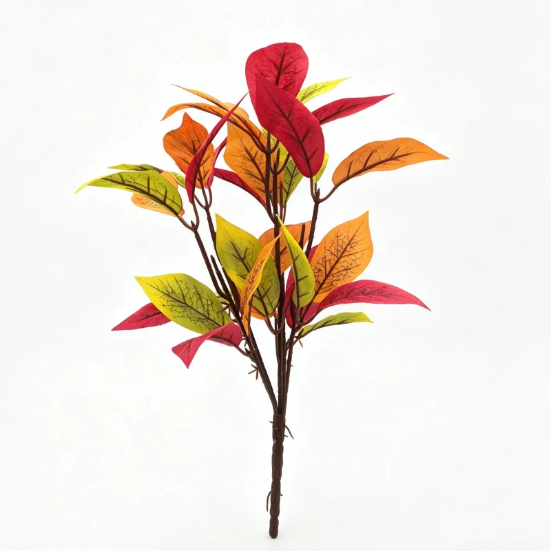 Künstliche Magnolienblätter Zweige 35 cm, 30 Blätter, Dekoration für Hotel, Café, Hochzeit, Innenraum, langlebig, allergenfrei