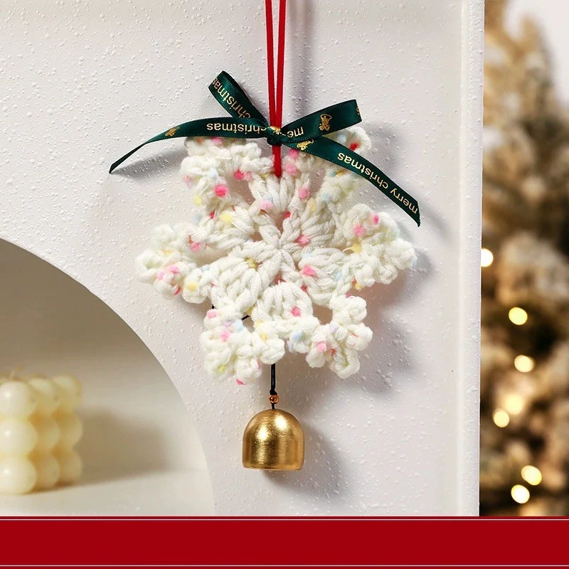 Handgefertigte Filz-Schneeflocken Weihnachtsbaum-Anhänger, 16 cm, Set mit 5 Designs – Dekoration für Fest, Hochzeit, Café