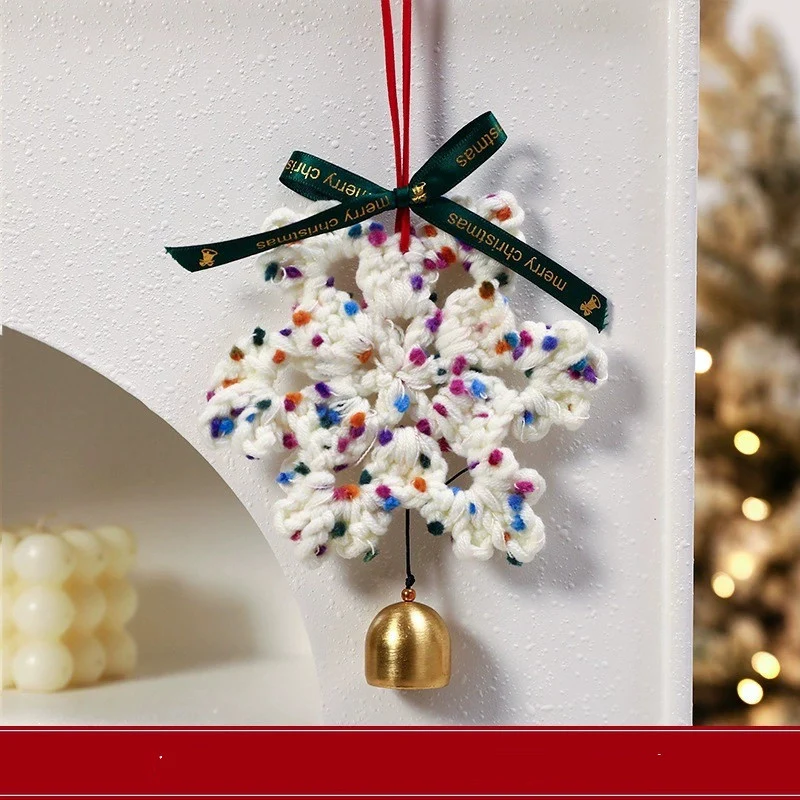 Handgefertigte Filz-Schneeflocken Weihnachtsbaum-Anhänger, 16 cm, Set mit 5 Designs – Dekoration für Fest, Hochzeit, Café