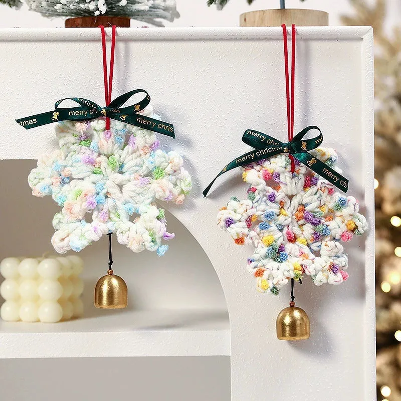 Handgefertigte Filz-Schneeflocken Weihnachtsbaum-Anhänger, 16 cm, Set mit 5 Designs – Dekoration für Fest, Hochzeit, Café