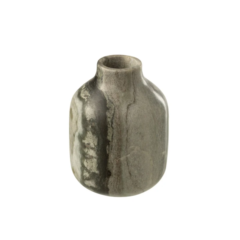 Vase Marmor Schwarz/Hellgrau