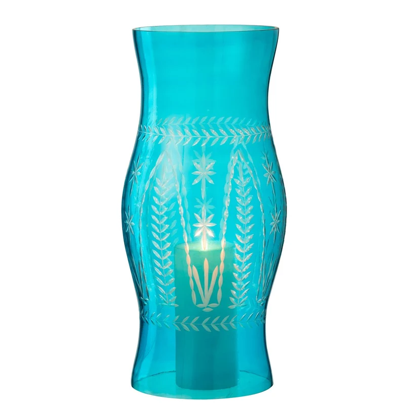 J-Line Windlicht Tarifa Glas Azuur Small