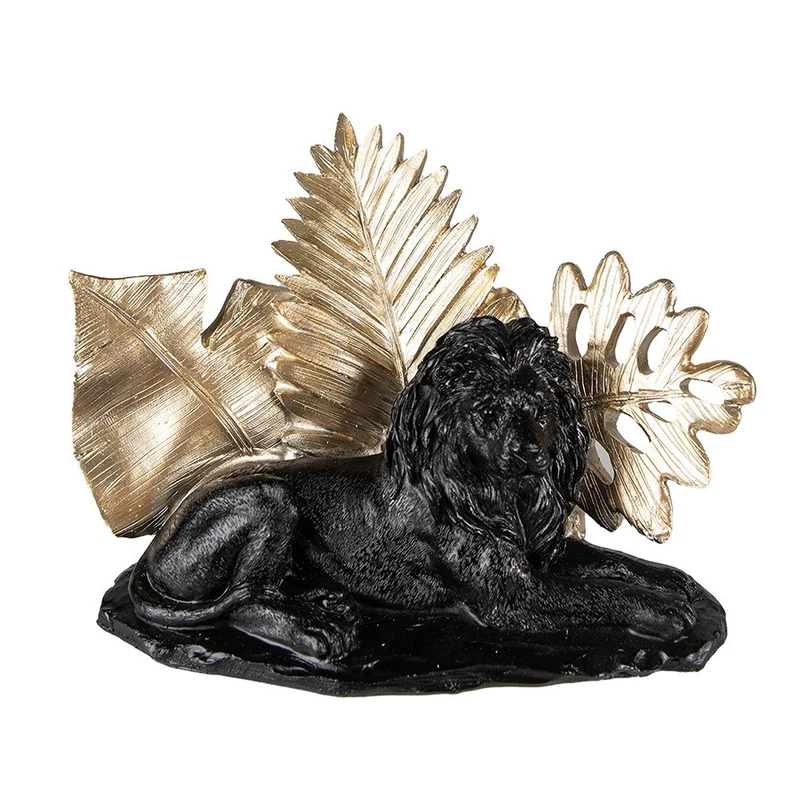 Dekoration Statue Löwe Schwarz 23x13x16 cm
