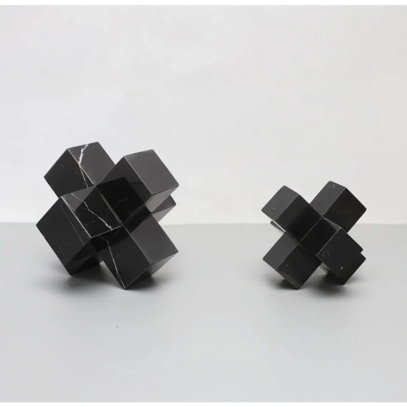 Marmorkreuz Schwarz, klein, 9 x 9 x 9 cm