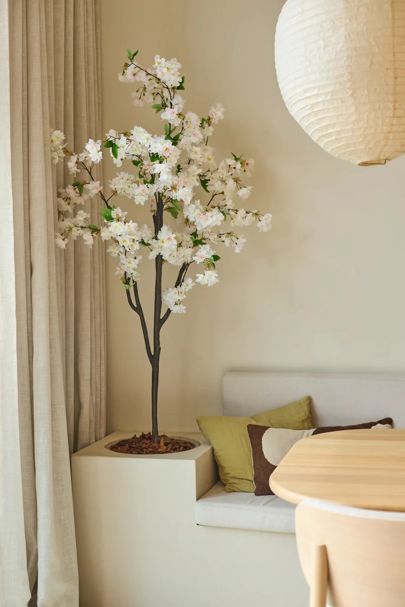 Künstliche Kirschblüte 180 cm weiß