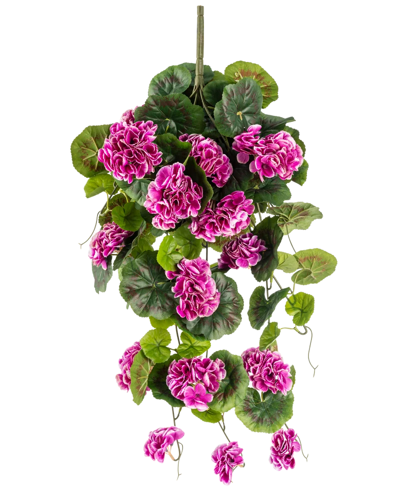 Künstliche Hängepflanze Geranie 75 cm lila