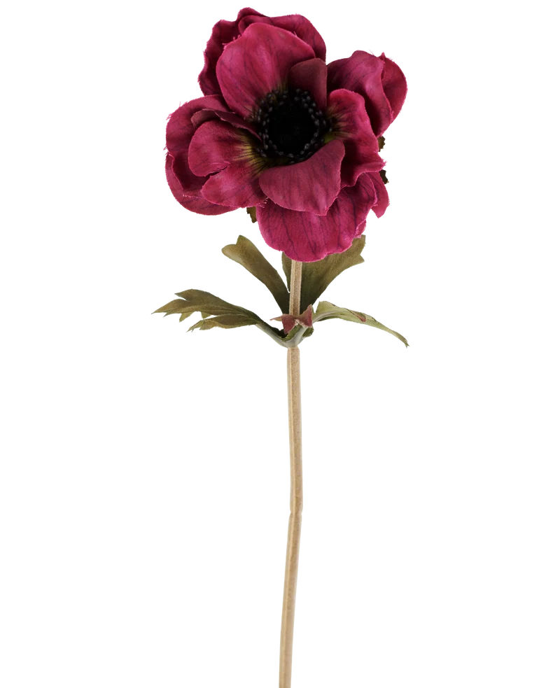 Künstliche Blume Anemone 38 cm bordeaux