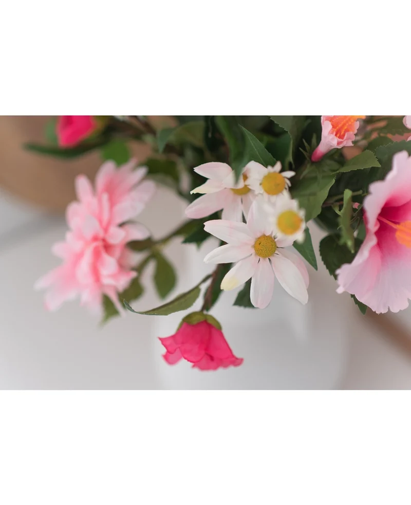 Kunstbloem Margriet 60 cm wit/roze