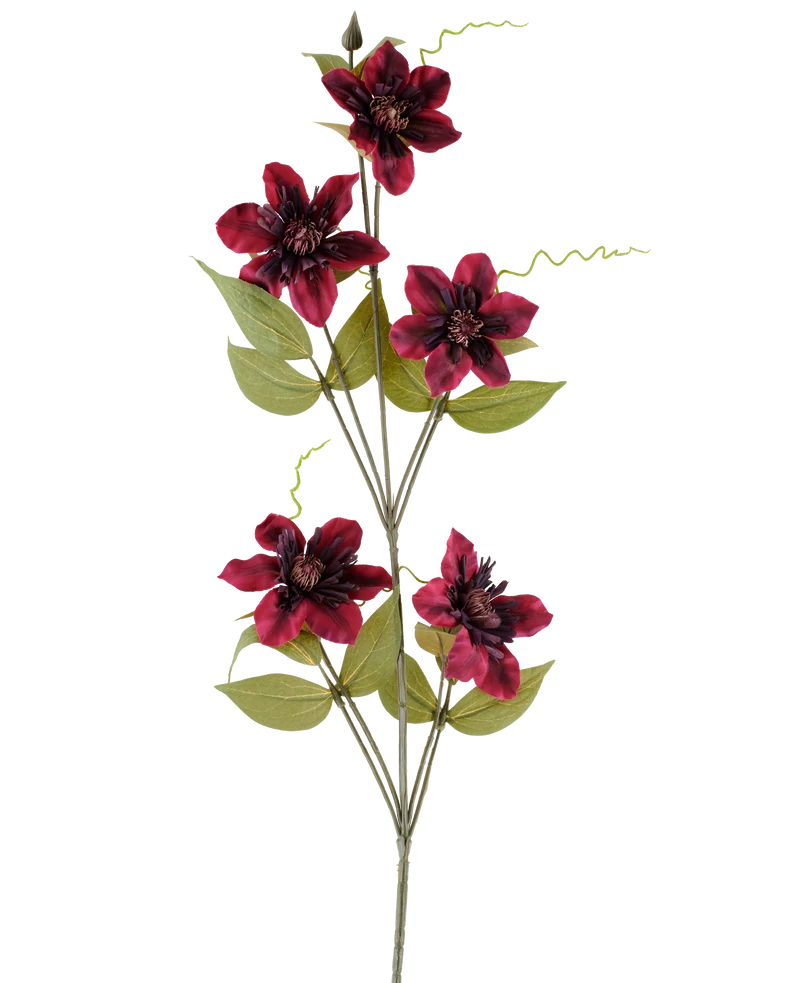Künstliche Blume Clematis 78 cm bordeaux
