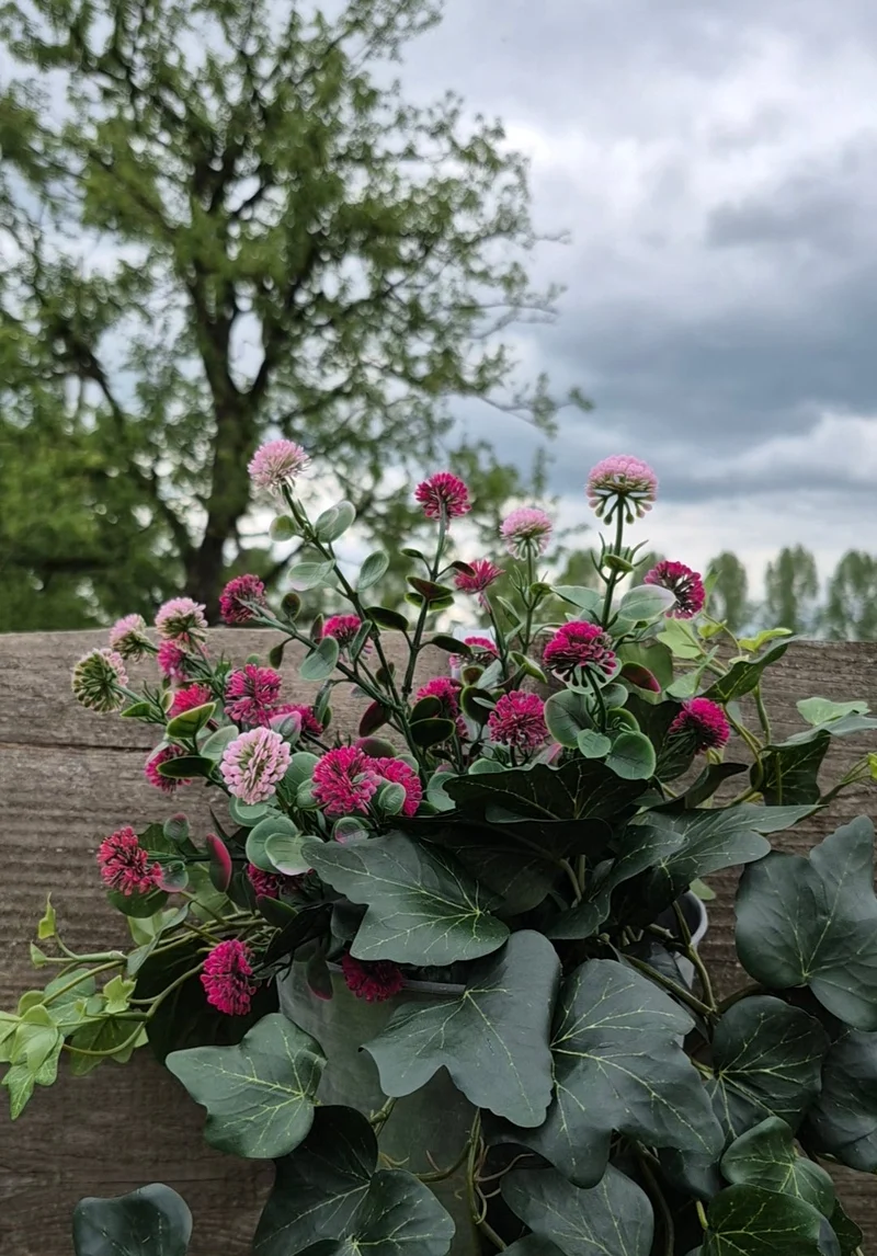 Bellis kunstplant roze mix UV 36 cm